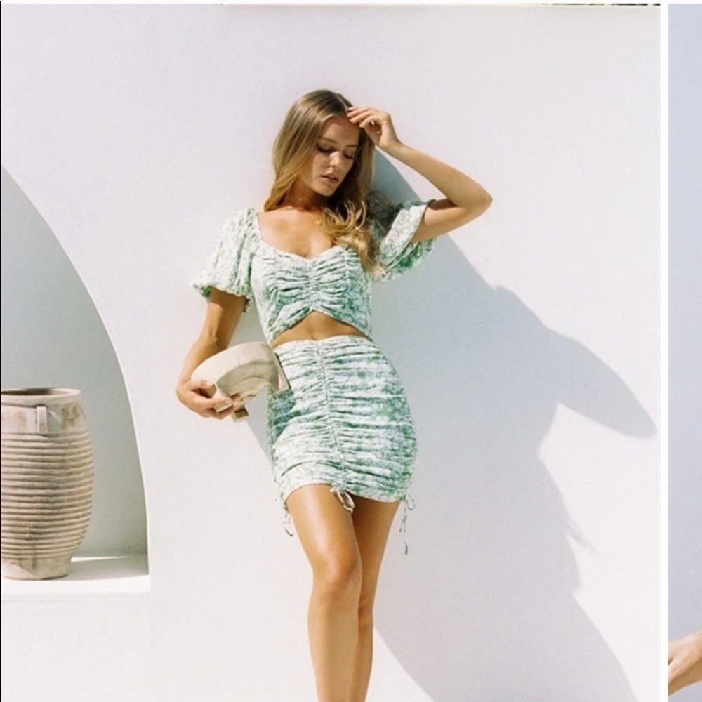 Sabo Skirt Raven green ruched dress